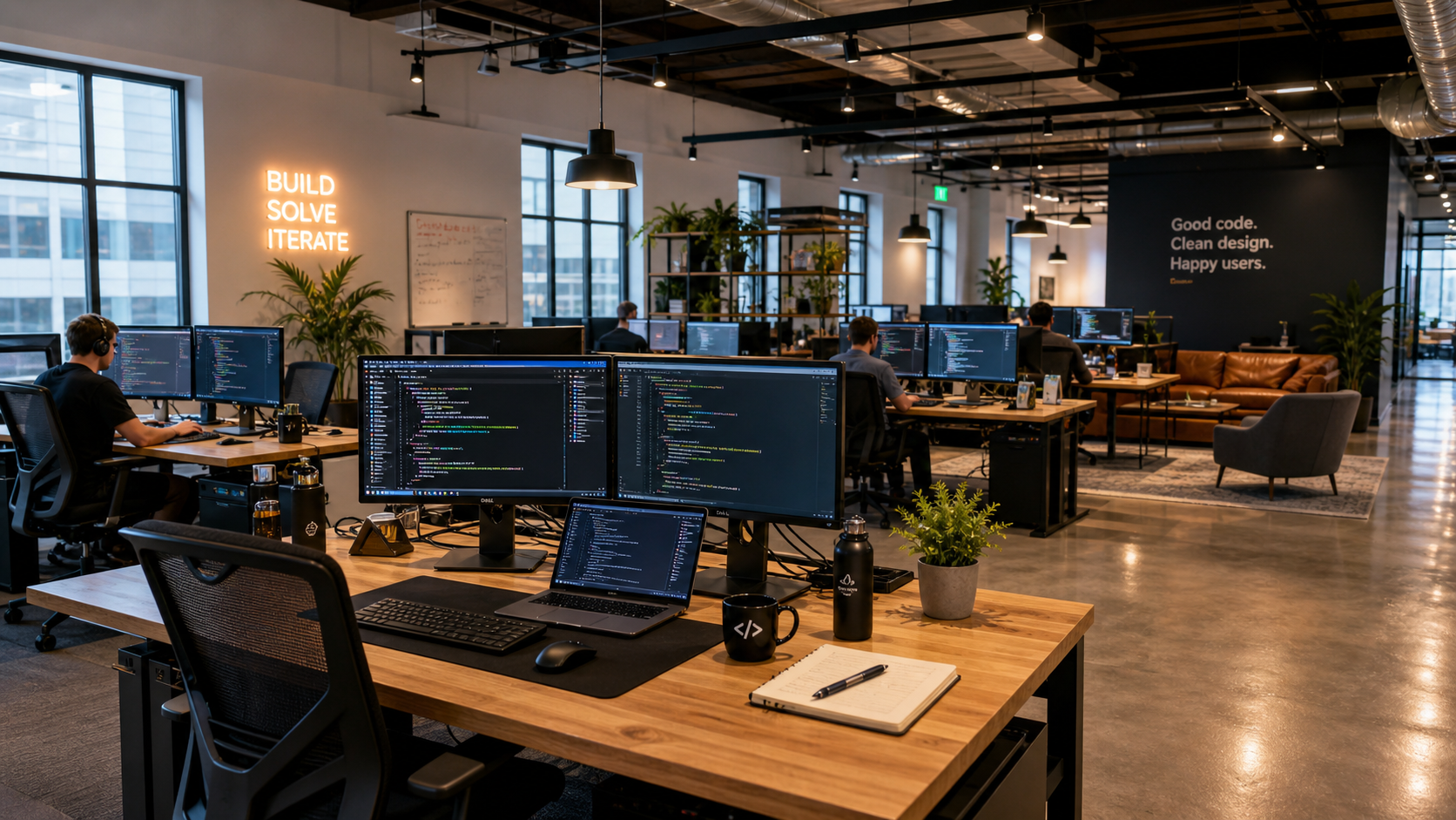 Animated software development illustration